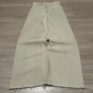 Tan Baggy Wide Leg Perfect Denim Jeans 26x28 Huge Opening Y2K Skate